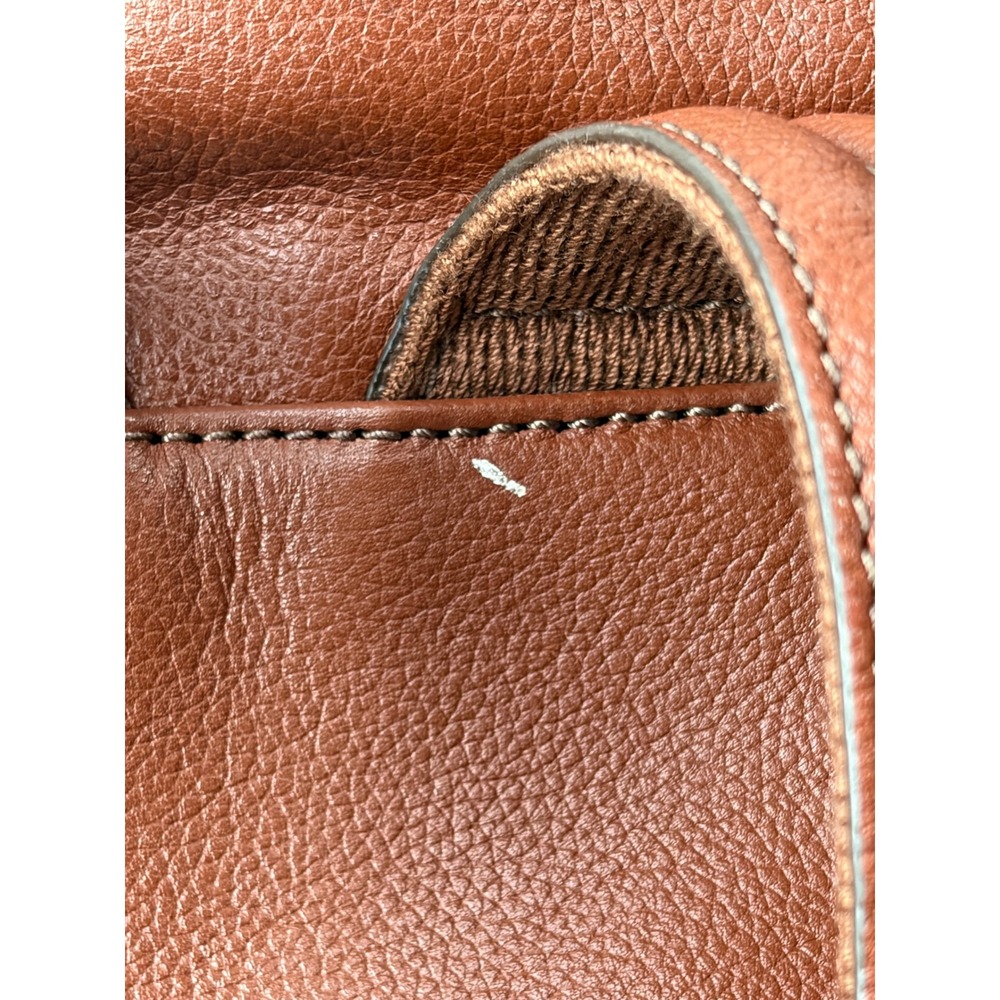 Fossil Tess Laptop Backpack Brown Leather Monogram Stripe Womens - Picture 6 of 10